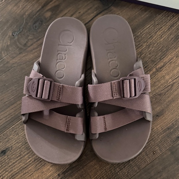 Chaco Chocolate Brown Slide Sandals - Picture 2 of 4